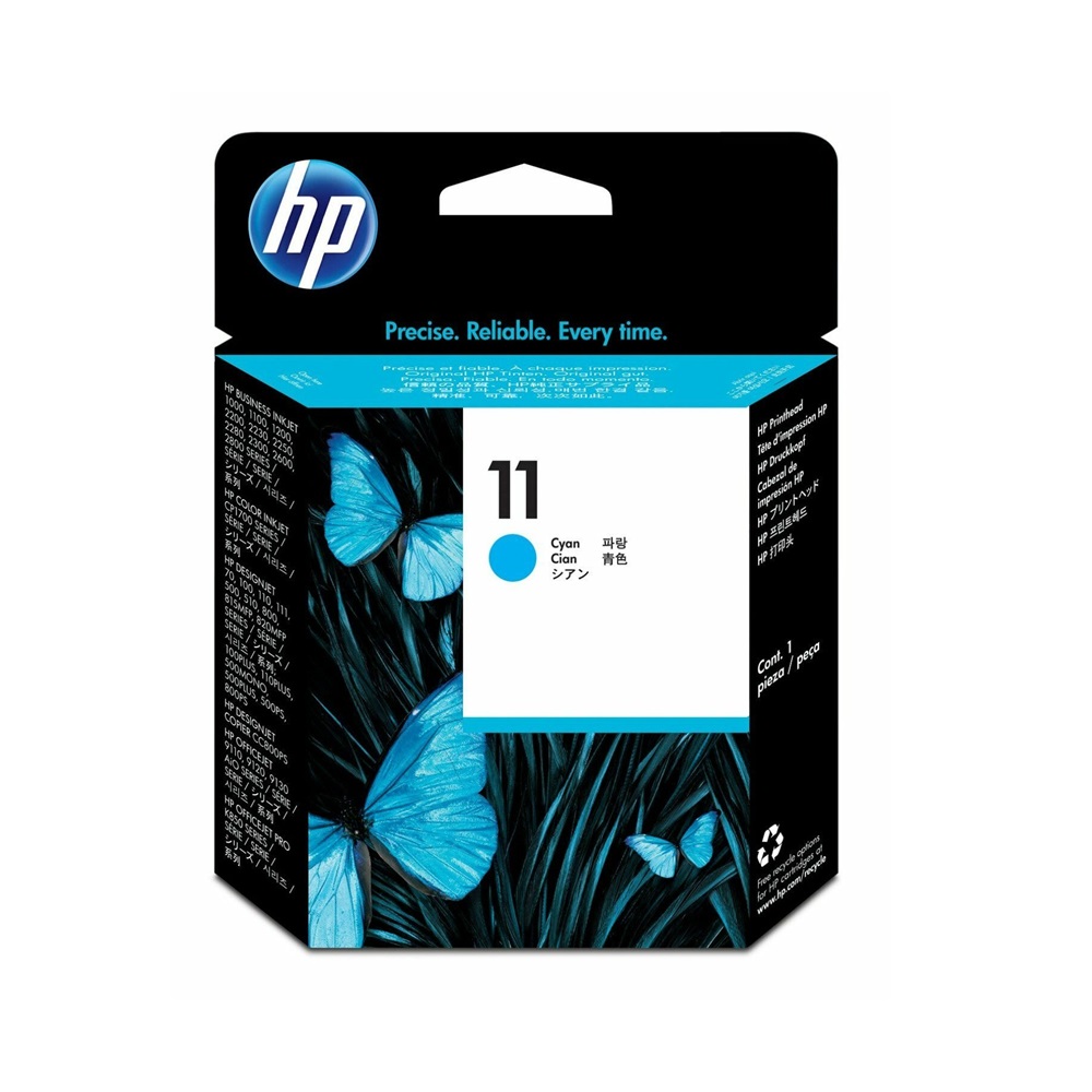 HP 11 Printhead ink Cartridge, Compatible for HP Printers Business Inkjet 1000, 1200, 2250, 2800, HP Designjet 500, 500PS, 800, 800PS Printers, HP Color Inkjet cp1700 Printer, Officejet Pro K850 Color Printer Series, CYAN,  C4811A
